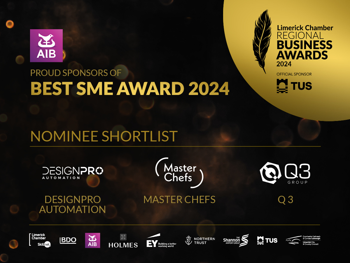 Best SME Award 2024 Sponsored by AIB Limerick Chamber Regional Business Awards 2024